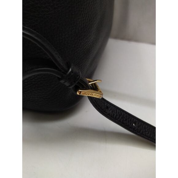 Michael Kors Black Pebbled Leather Top Handle Drawstring Backpack main image 5